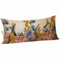 thumbnail image 2 of Vintage Hummingbirds Body Pillow Covers 20"x60", Spring Farmhouse Country Flowers Soft Brushed Microfiber Breathable Throw Pillow Covers, Pillowcase with Zipper for Couch Sofa Bedroom Living Room, 2 of 9