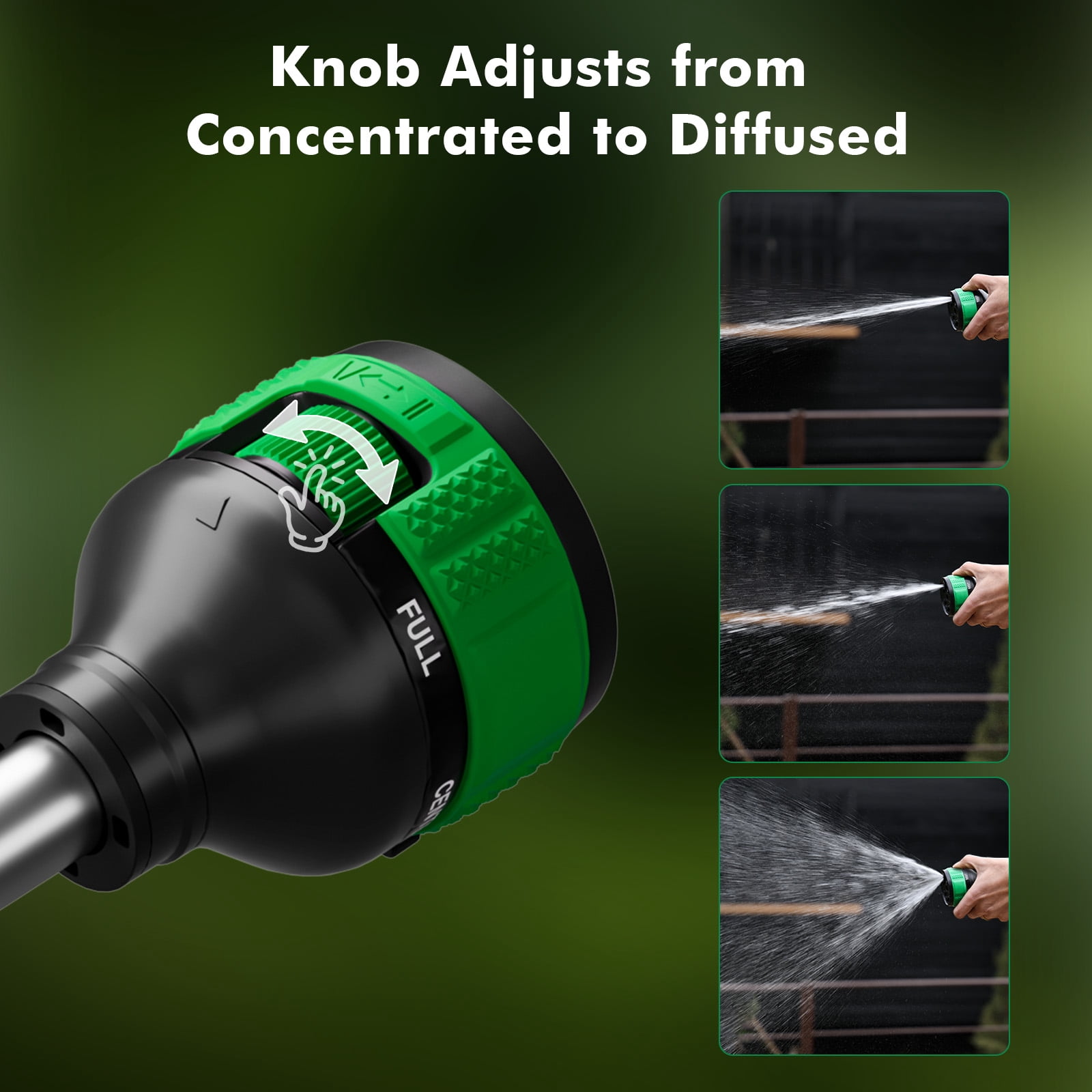 Restmo Heavy Duty Watering Wand, 9 Spray Patterns Water Hose Wand with Adjustable Spray Width & 2-Way Direction Control, High Pressure Hand Sprayer Nozzle for Plants, Lawn, Car Washing & Pet Washing