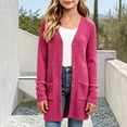 thumbnail image 2 of Sevevn Girls Long Ribbed Knit Cardigan V‑Neck Button Down Open Front Sweater Coat with Pockets, 2 of 5