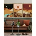 thumbnail image 5 of SHENIFY Large 24x36in3pcs Natural Framed Set Watercolor Sunrise Boho Landscape Wall Art Mountain Range Forest Desert Nature Wilderness Farmhouse Rustic Modern Art Decorative, 5 of 5