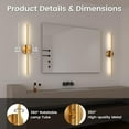 thumbnail image 6 of Battery Operated Wall Sconces Set of 2, 360 ° Rotation Wireless Rechargeable Wall Lights: Dimmable Detachable Wall Lamp with Remote Control, 3000K-6000K Infinite Dimming Wall Sconce 27.6 Inch, 6 of 10