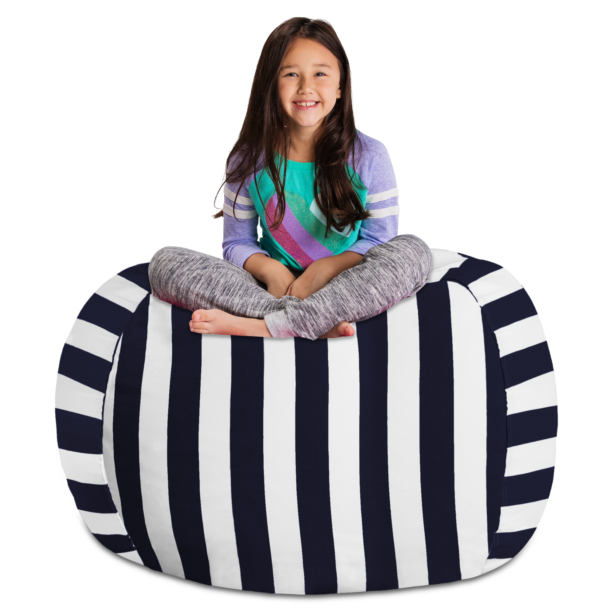 Posh Stuffable Kids Stuffed Animal Storage Bean Bag Chair Cover Childrens Toy Organizer X-Large-48in Sports Basketball
