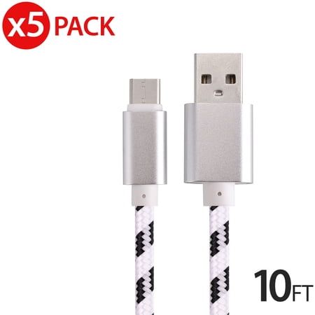 5x 10FT USB Type C Cable Fast Charging Cable USB-C Type-C 3.1 Data Sync Charger Cable Cord For Samsung Galaxy S9 S9+ Galaxy S8 S8 Plus Nexus 5X 6P OnePlus 2 3 LG G5 G6 V20 HTC M10 Google Pixel XL price history on PriceWatchPro