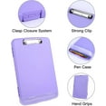 thumbnail image 3 of NOGIS Clipboard with Storage, Large Capacity Nursing Clipboards with Low Profile Clip, Heavy Duty Plastic Storage Clipboard with Pen Holder,Multifunctional Clipboard Case for Writing,Purple, 3 of 7