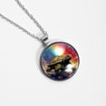 thumbnail image 4 of Turtle Stunning Glass Circular Pendant Necklace - Fashionable and Elegant Necklaces for Women, 4 of 5