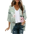 thumbnail image 2 of Xixinqiwan Womens Kimono Beach Cover Up for Summer Floral Printed Chiffon Cardigan Loose Casual Tops Capes, 2 of 5