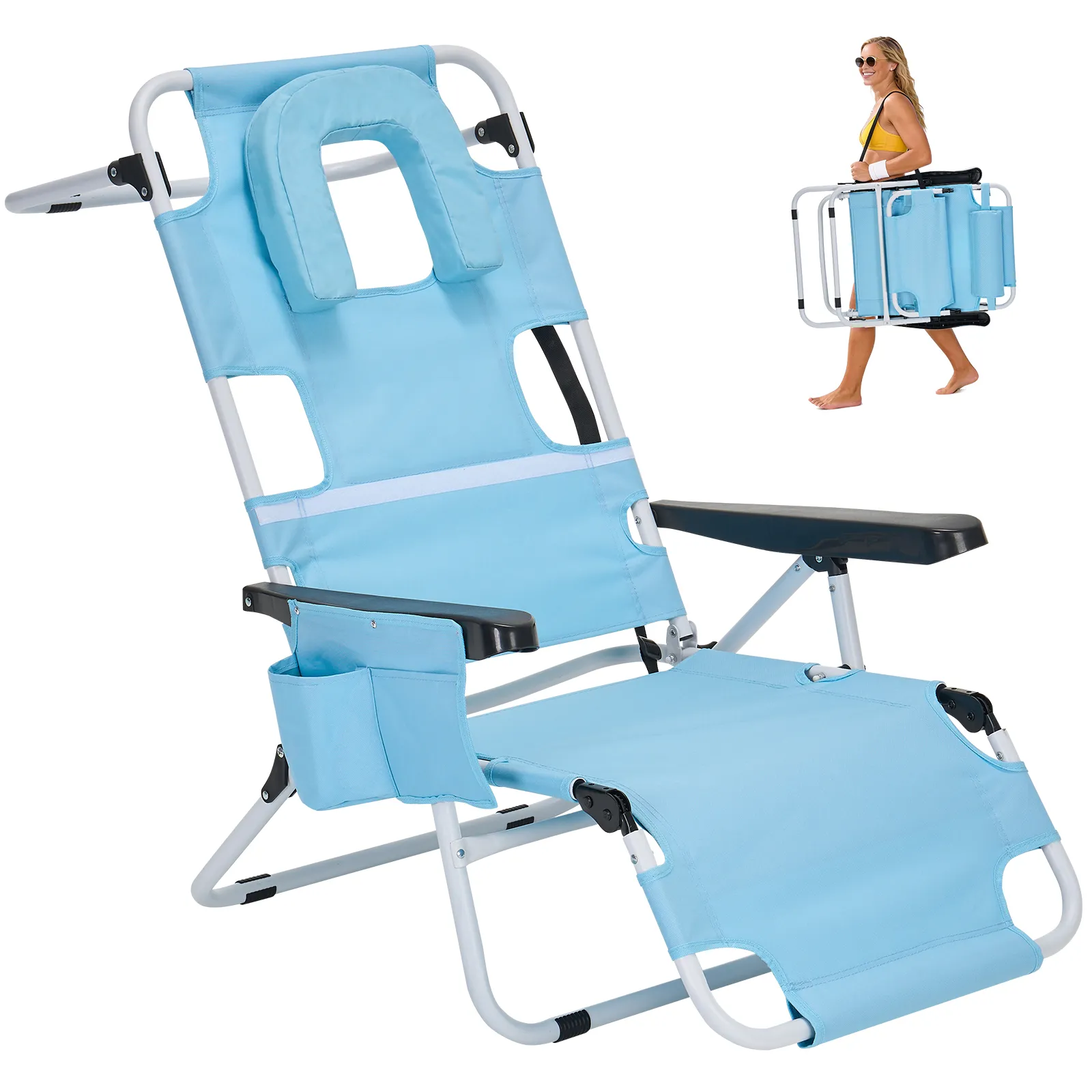 Light Blue Tanning Chair