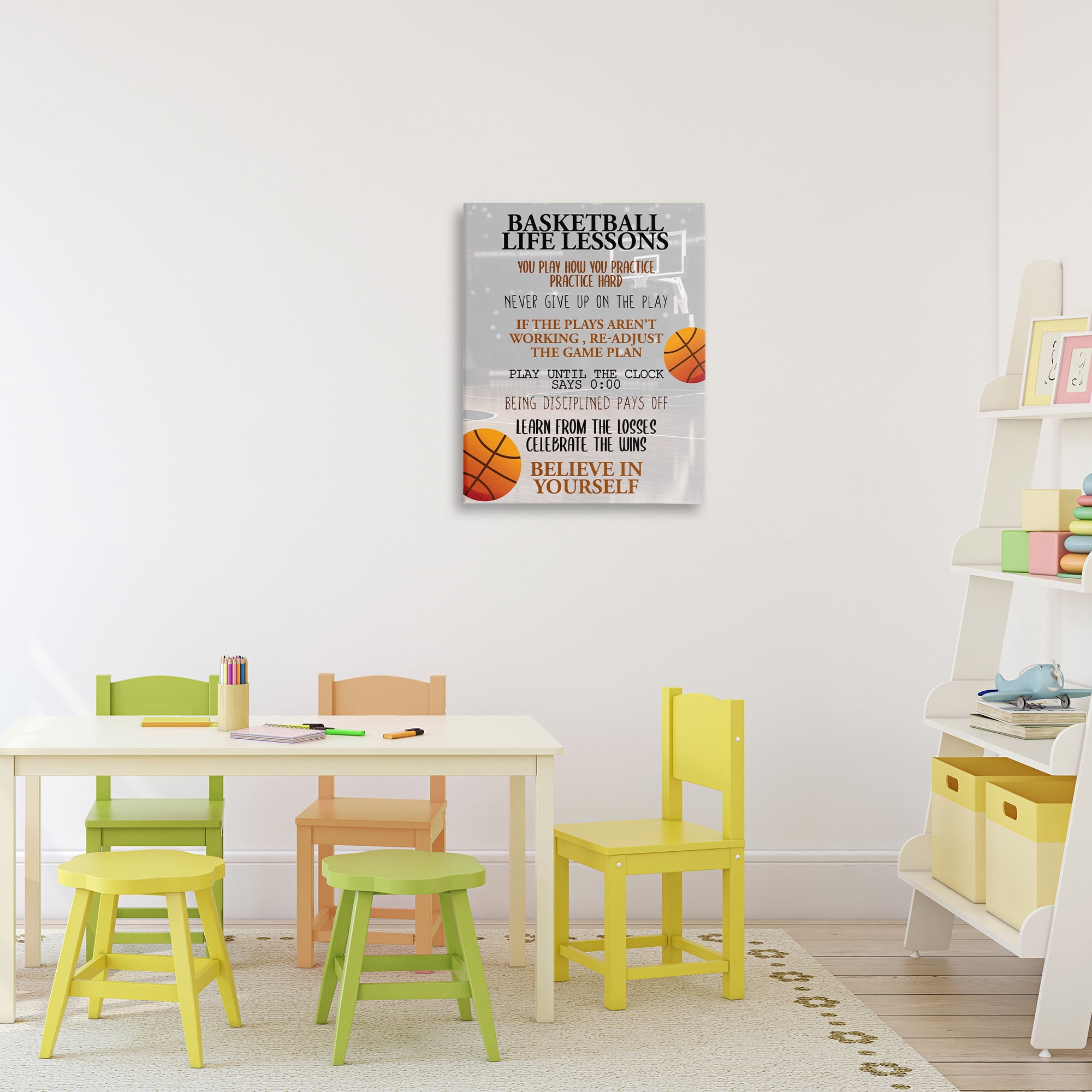 Basketball Life Lessons Canvas Wall Art, design by Kim Allen