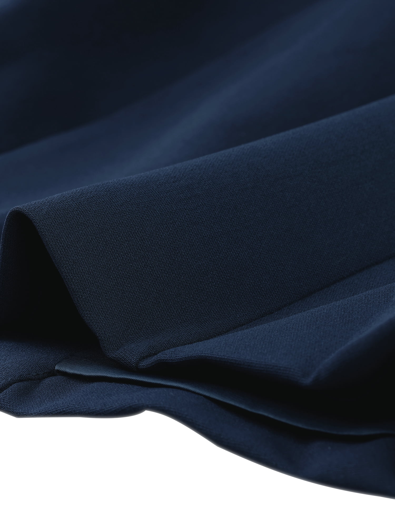 DARING DIVA Women's Notched Lapel Work Crop Blazer L Dark Blue-Solid
