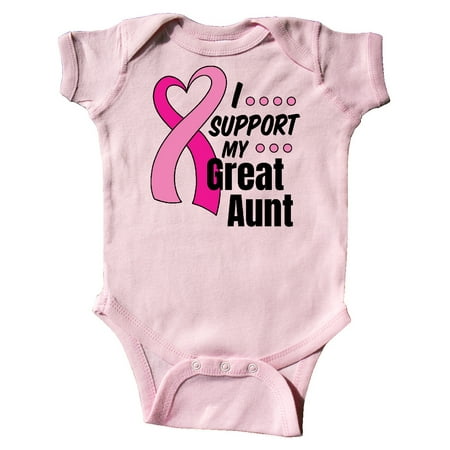 

Inktastic Breast Cancer Awareness I Support My Great Aunt Pink Ribbon Gift Baby Boy or Baby Girl Bodysuit