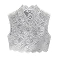 thumbnail image 4 of HGIEYS Lady Shirt False Collar Lace Detachable False Neck Bottoming Shirt French Hollowed-Out Collar White lace, 4 of 7