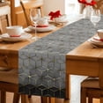thumbnail image 5 of Ombre Gray Geometric Table Runner - 108 Inch Long Modern Abstract Art Cotton and Linen Blended Dress Scarves Farmhouse Table Runner for Kitchen Dining, Coffee Table, 13" x 108", 5 of 8