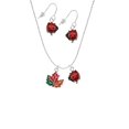 thumbnail image 2 of Delight Jewelry Silvertone Large Orange Fall Leaf Red Lucky Ladybug Necklace and Dangle Earrings Set, 2 of 6