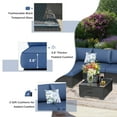 thumbnail image 3 of YODOLLA 7-Piece Patio Furniture Set, Black Rattan Wicker Outdoor Sectional Sofa Couch with Table Patio Conversation Set for Lawn& Backyard In Dark Blue, 3 of 8
