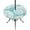 Mint, Aqua, White, variant on Round Outdoor Tablecloth with Umbrella Hole and Zipper, Navy Blue Conch Coastal Tablecloth with Elastic Waterproof, Nautical Summer Ocean Patio Table Covers for 55" - 60" Picnic Pool Tables