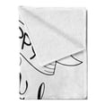 thumbnail image 2 of Fourth of July Soft Flannel Fleece Blanket, Pattern of Happy 4th of July Cursive Typography with a Ribbon, Cozy Plush for Indoor and Outdoor Use, 70" x 90", Charcoal Grey and White, by Ambesonne, 2 of 5
