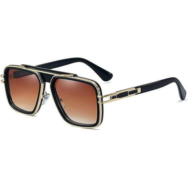 Gafas de sol cuadradas de aviador para mujeres y hombres, gafas de sol retro de aviador, protección UV, gafas de sol de diseñador piloto de los años 70 y 80
