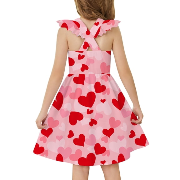 Arshiner Toddler Dress Girls Summer Ruffle Sleeve Backless Dresses Casual Sundress with Pockets
