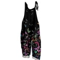 thumbnail image 2 of Spring Summer Plus Size Boho Overalls for Women Hippie Cloth Floral Printed Jumpsuits Spaghetti Strap Rompers Pink 4XL, 2 of 3