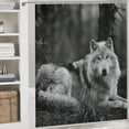 thumbnail image 6 of Orinice Wolf Grass Forest Bathroom Decor Set with Hooks | Colorful Luxurious Graphic Print Polyester Fabric Shower Curtain Set | Home Bathtubs Bathroom Curtain Decoration 36x72, 6 of 7