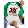 thumbnail image 3 of Qarigey Blusas de manga tres cuartos Mujer Impreso 3/4 Camiseta de algodón con manga Casual Blusa diaria Tops, Negro, M Prendas para la parte del cuerpo Verde L Qarigey AP003797-13, 3 of 5