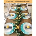 thumbnail image 4 of 13 Inch Round Placemats Set of 6, Teal Beige Ombre Coastal Non Slip Heat Insulation PP Table Mats, Nautical Beach Starfish Coral Summer Washable Place Mats for Kitchen Dining Party Table Decor, 4 of 7