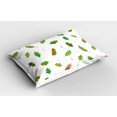 thumbnail image 2 of Ambesonne Fall Leaves Pillow Sham 2 Pack, Randomly Arranged, 30"x20", Olive Green Fern Green, 2 of 3