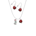 thumbnail image 2 of Delight Jewelry Silvertone 2-D Christmas Dog with Red Hat Red Lucky Ladybug Necklace and Dangle Earrings Set, 2 of 6