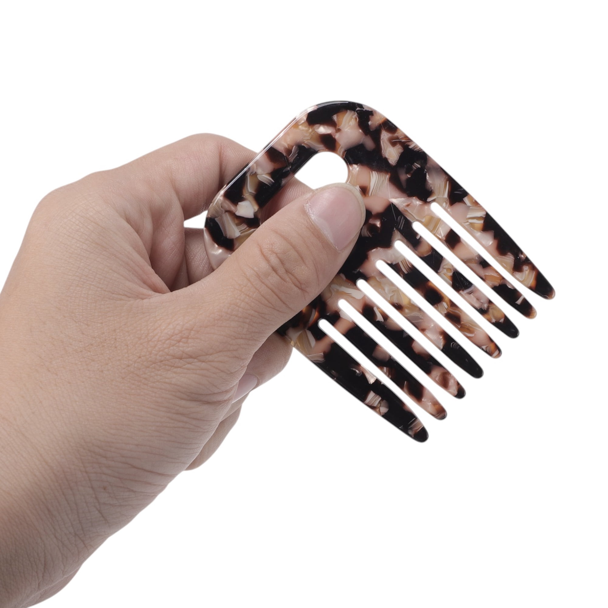 Unique Bargains 1 Piece Women Durable Vintage Acetate Comb for Curly Hair Colorful
