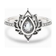 thumbnail image 2 of Anillos para mujer, regalos para mujer, anillo retro, joyería de flor con forma de gota de agua, anillo de moda con circonita y diamante para mujer, anillo vintage, regalo de compromiso, anillo de bod, 2 of 2