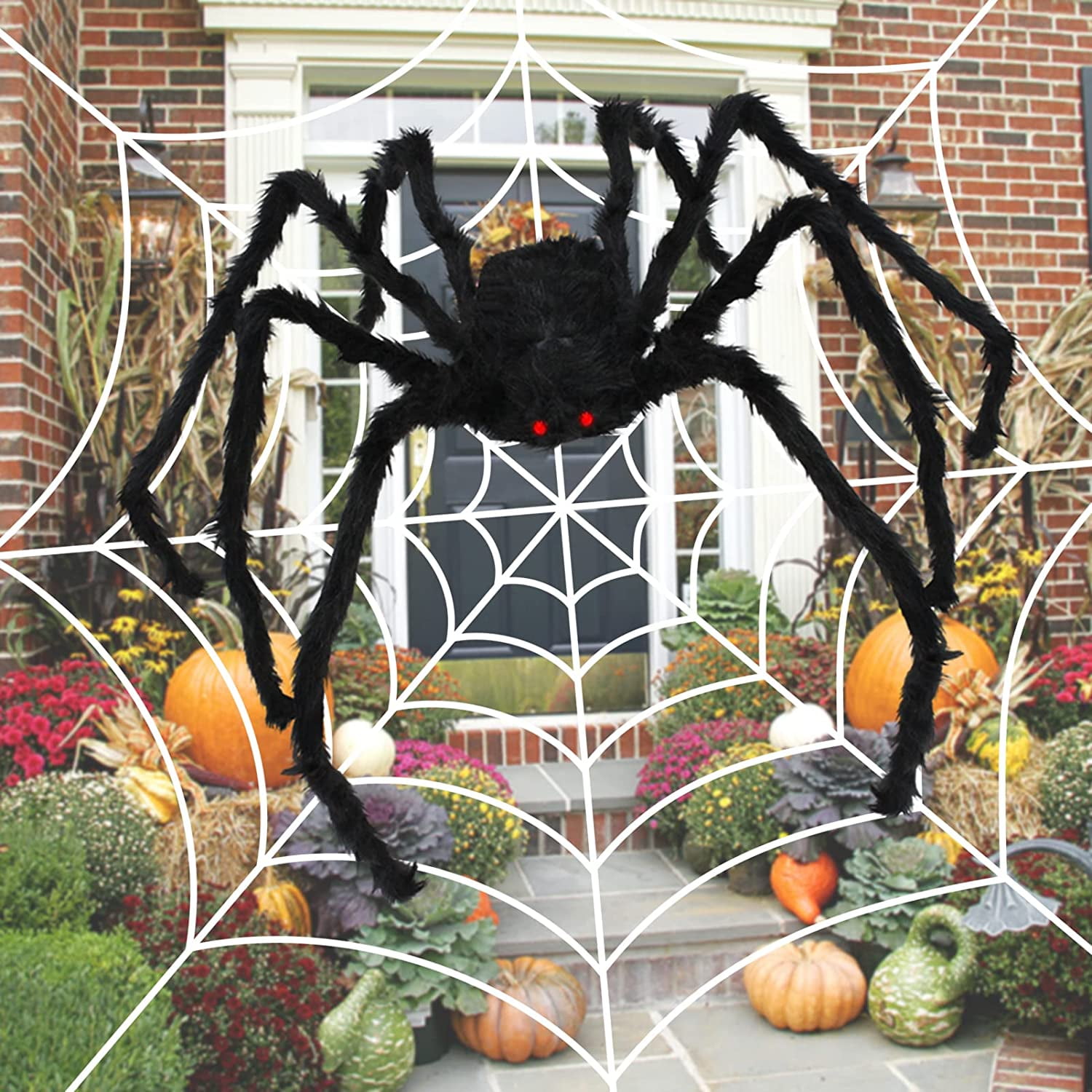 Coolmade Halloween Spider Web Decorations, 10ft Large Spider Web with ...