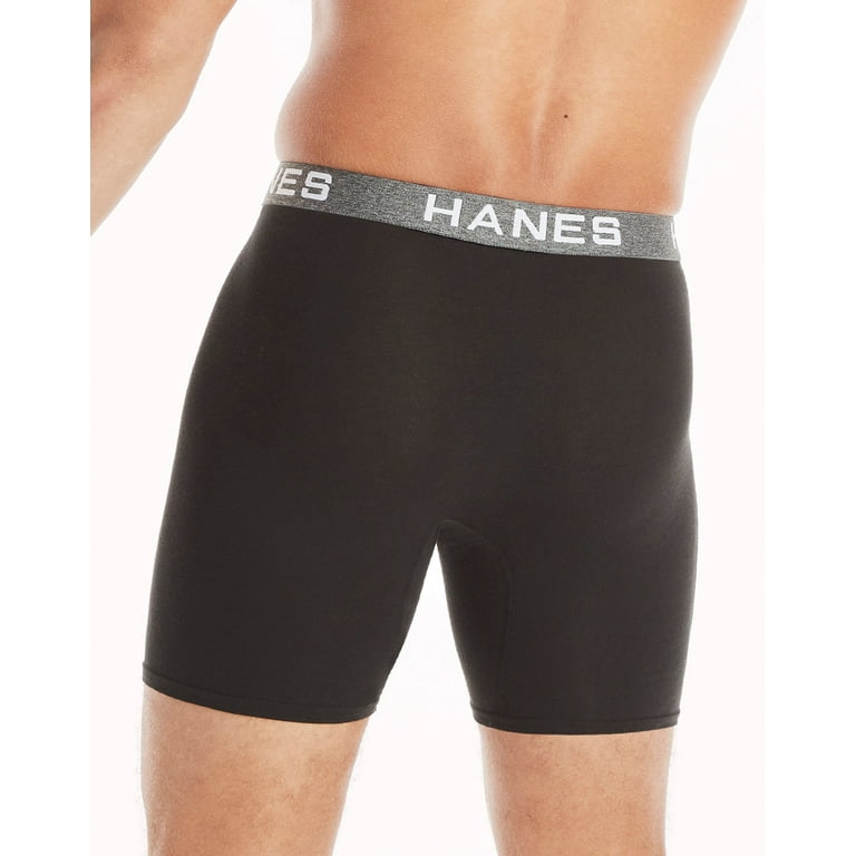 Hanes Ultimate Comfort Flex Fit Men's Boxer Brief Underwear, Black/Grey/Blue,  4-Pack S 