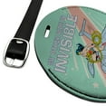 thumbnail image 2 of Wonder Woman My Other Ride is Invisible Round Leather Luggage Card Suitcase Carry-On ID Tag, 2 of 6