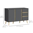 thumbnail image 3 of HOMCOM Sideboard Buffet Cabinet, Storage Cabinet with Doors, Dark Grey, 3 of 10