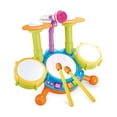thumbnail image 1 of Tambor de jazz infantil CY-6002A con micrófono - Set musical educativo para bebés (verde) con baquetas y luces LED suaves, 1 of 7