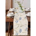 thumbnail image 2 of Hokiten Table Runners 120 Inches Long Dress Scarves, Blue Floral Botanical Spring Farmhouse Coffee/Dining/Kitchen Table Runner for Living Room, Farmhouse Beige Flowers 13x120 Inch, 2 of 7