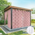 thumbnail image 4 of 1 Panel Outdoor Curtains for Patio Waterproof 54"x84", Coral Pink Morocco Weatherproof Privacy Outsides Curtains, Vintage Geometric Plaid Mahbudium Grommet Thermal Drapes for Cabana Porch Pergola, 4 of 8