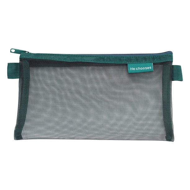 Estuche resistente para bolígrafos Lisbinx, estuche resistente para carpetas, organizador de papelería de tela Oxford de gran capacidad con cremallera, color verde