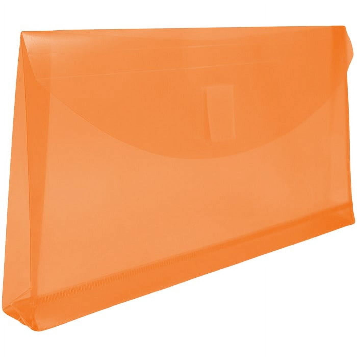 JAM Paper Plastic Expansion Envelopes, Hook & Loop Closure, #10 Booklet Wallet, 5 1/4 x 10, 1 in Expansion, Orange, 3/Pack