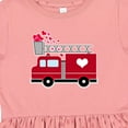 thumbnail image 4 of Inktastic Valentine's Day Red Firetruck with Pink Hearts Girls Toddler Dress, 4 of 5
