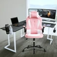 thumbnail image 2 of PayLessHere Massage Gaming Chair, Racing PU Leather, Rolling Swivel Office Chair for Adults, Pink, 2 of 7