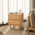 thumbnail image 3 of Solid Wood Nightstand Walnut Night Stand with Drawers Mid Century Modern Nightstand with Storage,Wood Night Stand,Small Bedside Table for Bedroom,Living Room,Office,Natural Bedside Table, 3 of 9