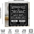 thumbnail image 2 of Funny Quotes Shower Curtains, Cool Bathroom Rules Shower Curtain, Fun 72 x 72 Inch Black and White Fable Motto Waterproof Shower Curtains with Metal Hooks for Bathroom Decor, 2 of 6