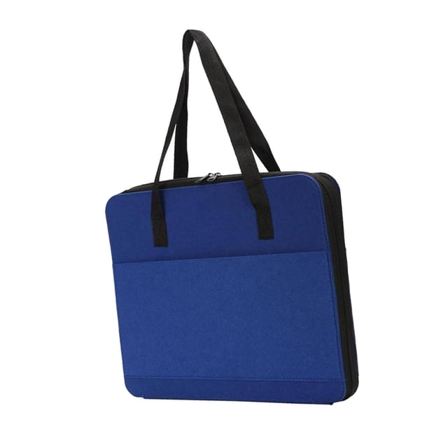 Xuanheng Toy Car Organizer Felt Handheld Carrying Case for Nursery Playroom Classroom blue
