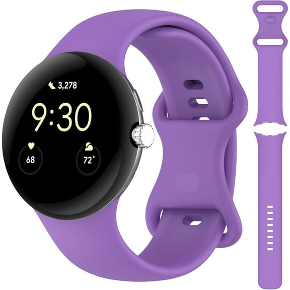MYKOMI Compatible Google Pixel Watch Band, Soft Silicone Wristband Waterproof Sport Strap for Pixel Watch 2 2023 / 2022