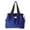 Dark Blue, variant on Foldable Tote Bag Fashion Color-Block Pull the Rope Closure Handbags Collapsible Packable Reusable Large Grocery Shopping Bags with Handles and Strap Casual Daily Use Sky Blue Medium