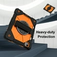 thumbnail image 5 of Dteck Case for iPad Air 11 inch 2025/2024 (M3/M2) with Pencil Holder, Shockproof Silicone + PC 3 Layer Protection Case Heavy Duty 360° Rotating Hand Strap Kickstand Cover,Black+Orange, 5 of 5