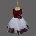 thumbnail image 4 of DPOIS Kids Flower Girls Dress Tulle A-Line Princess Dress Formal Prom Party Ball Gown A Burgundy 2, 4 of 7