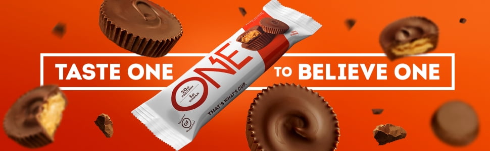 ONE Brands Protein Supplement Bar, Peanut Butter Cup, 20g Protein, 12 Count