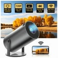 thumbnail image 2 of 270°Mini Projector Bluetooth 5.2, WiFi Portable Video Projector 200 ANSI Lum, Auto Keystone 4K Projector with Android System, 2 of 5